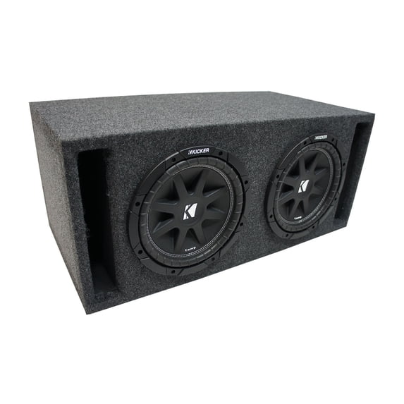 Universal Car Stereo Slotted S Port Dual 10" Kicker Comp C10 Sub Box - 2 Ohm