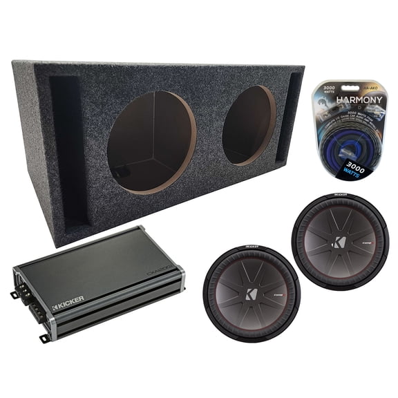Universal Car Stereo Slotted S Port Dual 10 Kicker CompR CWR10 Sub Box CX1200.1 - Factory Certified