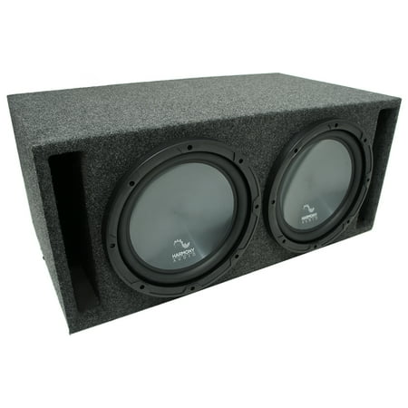 Universal Car Stereo Slotted S Port Dual 12" Harmony R124 Sub Box Enclosure