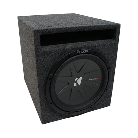 Universal Car Stereo Slotted S Port Single 10" Kicker CompR CWR10 Sub Box 2 Ohm
