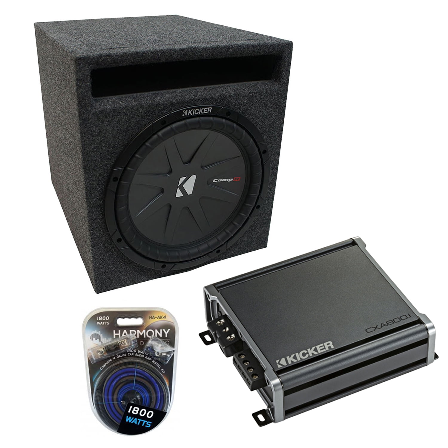 Kicker CompC Dual 10" Subwoofer Box Bundle For 1999-2006 Chevy Silverado Extended Cab - Custom Fit Enclosure & Subs