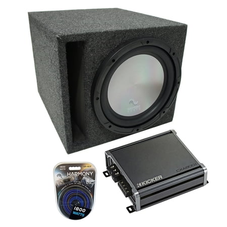Universal Car Stereo Slotted S Port Single 12" Harmony A122 Sub Box & CXA800.1