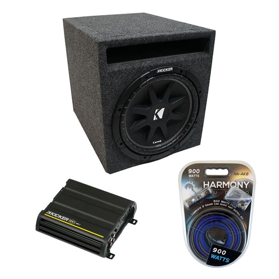 Universal Car Stereo Slotted S Port Single 12" Kicker Comp C12 Sub Box CX300.1 - Factory Certified