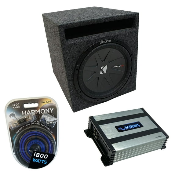Universal Car Stereo Slotted S Port Single 12" Kicker Comp C12 Sub Box HA-A400.1