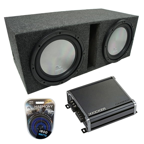 Universal Car Stereo Vented Port Dual 10" Harmony A102 Sub Box & CXA800.1
