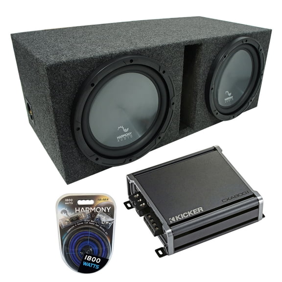 Universal Car Stereo Vented Port Dual 10" Harmony R104 Sub Box & CXA800.1