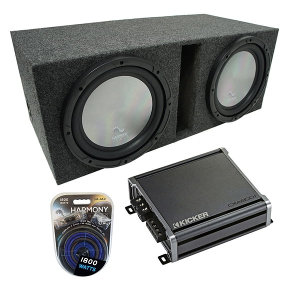 Universal Car Stereo Vented Port Dual 12" Harmony A122 Sub Box & CXA800.1