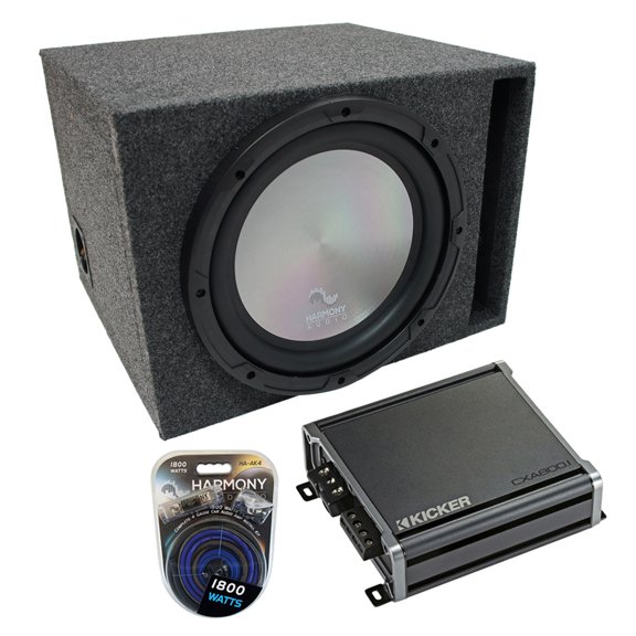 Universal Car Stereo Vented Port Single 10" Harmony Audio A102 Sub Box & CXA8001