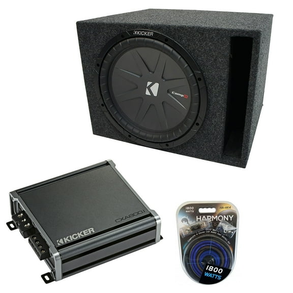Universal Car Stereo Vented Port Single 15" Kicker CompR CWR15 Sub Box CXA800.1