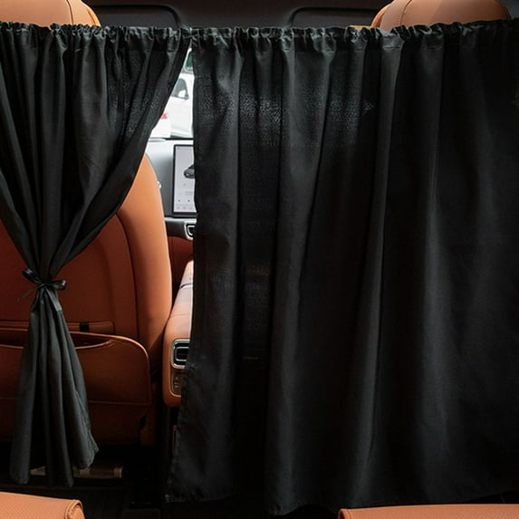 Universal Car Sun Shade Curtain Set for All Vehicles - Heat Insulation Privacy Divider with Easy Rope Installation Includes Front Partition and Rear Window Shades with Storage Bag