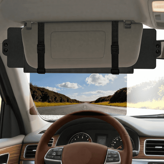 Universal Car Sun Visor Extender, Polarized PC Lens UV400, 2-Side Anti-Glare Sunshade