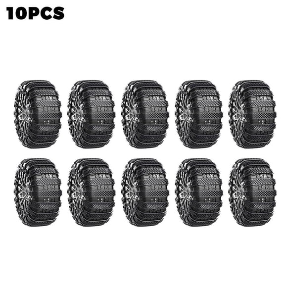 Universal Car Tire Snow Chains Anti-Skid Traction Straps for SUV ATV UTV Truck (Set of 10)