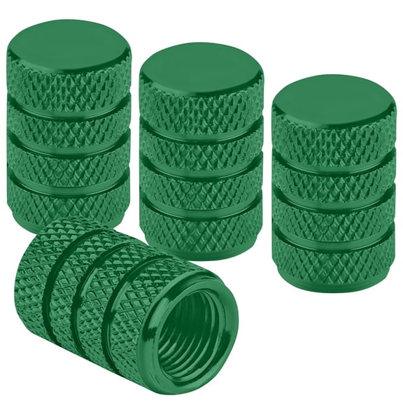 Universal Car Tire Valve Stem Caps with Airtight Rubber Seal for Cars Trucks and SUVs Aluminum Alloy Dustproof Covers Set of 4 Green