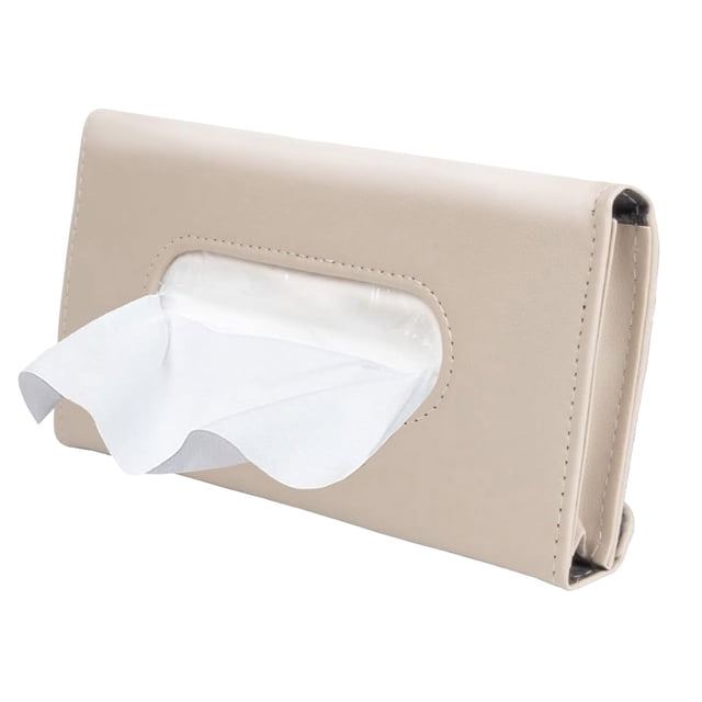 Universal Car Tissue Holder PU Leather Hanging Napkin Organizer for Sun Visor Compact Design Fits Tissue Cartons Car Interior Accessory
