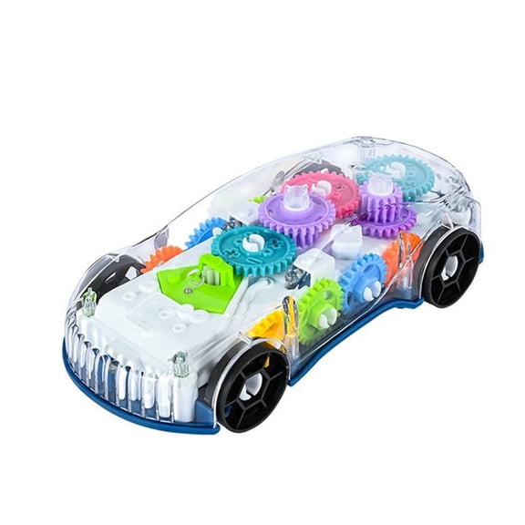 Universal Car Toy Electronic Vehicle Toy Transparent Gear Sports Car Toy Mechanical Car Toy Concept Racer Toy Car Toy with Music and Lights for above 3 Years Old