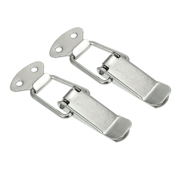 Universal Car Trunk Bumper Security Clips Quick Release Hook Silver Tone 80x28mm 2pcs