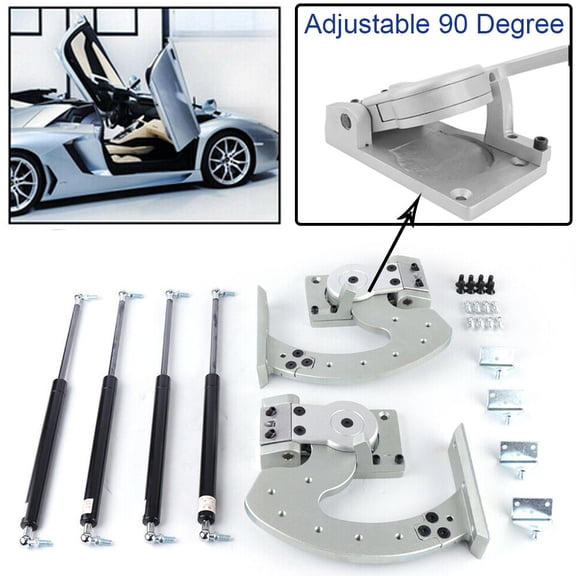 Universal Car Vertical Door Hinge Conversion Kit with 4 Struts, Lambo Style Upward Opening