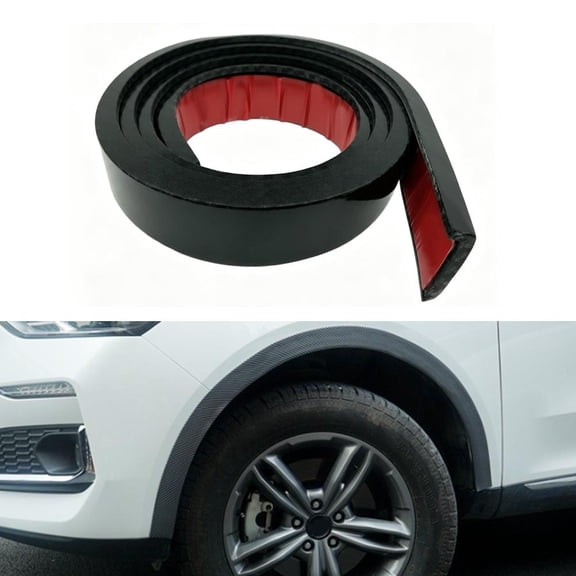 Universal Car Wheel Eye-brow Trim, 4.9FT Anti-Collision PVC Strips for Mudguard Protection, Easy Self-Adhesive Install for All Vehicles