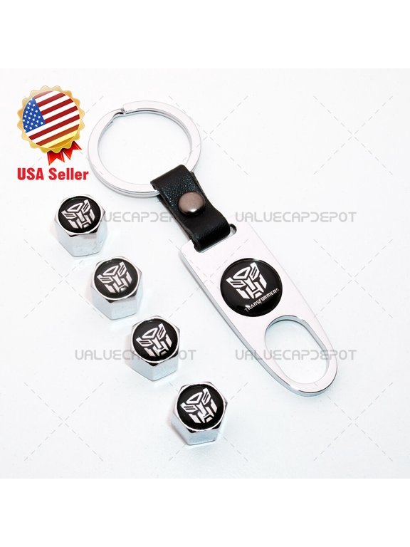 Universal Car Wheel Tire Valve Dust Stems Air Caps Keychain Transformer Logo