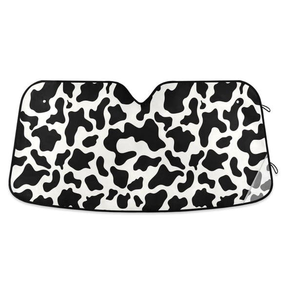 Universal Car Windshield Sunshade Foldable Design Keeps Vehicle Cool & Fresh Black Teardrop Pattern S