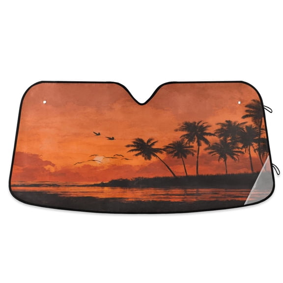 Universal Car Windshield Sunshade Foldable Design Keeps Vehicle Cool & Fresh Magnificent Sunset Scene S