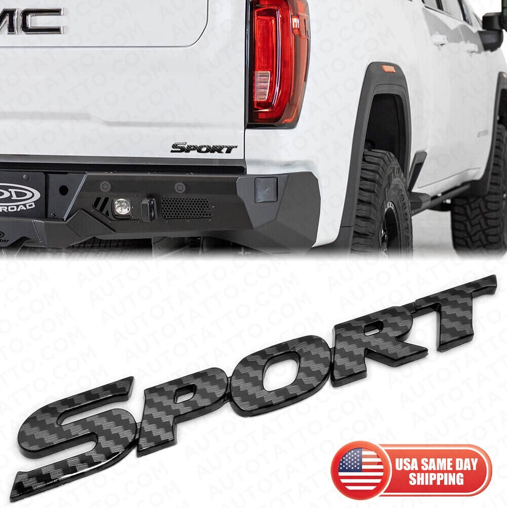 Universal Carbon Fiber SPORT Car Logo Emblem Badge Decal Trunk Fender Decorate