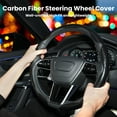thumbnail image 1 of Universal Carbon Fiber Steering Wheel Cover, Anti-Scratch, Anti-Slip, for 14-16 Inch Wheels, Interior Accessories for Cars, SUVs, Trucks, Black, 1 of 6