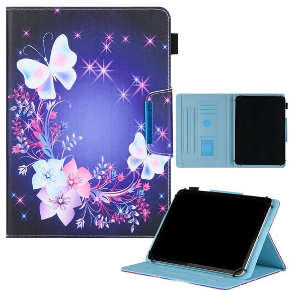 Universal Case for 6.5-7.5" Tablet, Dteck Pretty Pattern PU Leather Stand Cover for Kindle Fire 7/Galaxy Tab A 7"/Galaxy Tab E Lite 7"/RCA Voyager 7" and more 6.5 - 7.5 in tablet,09 Butterfly Flower