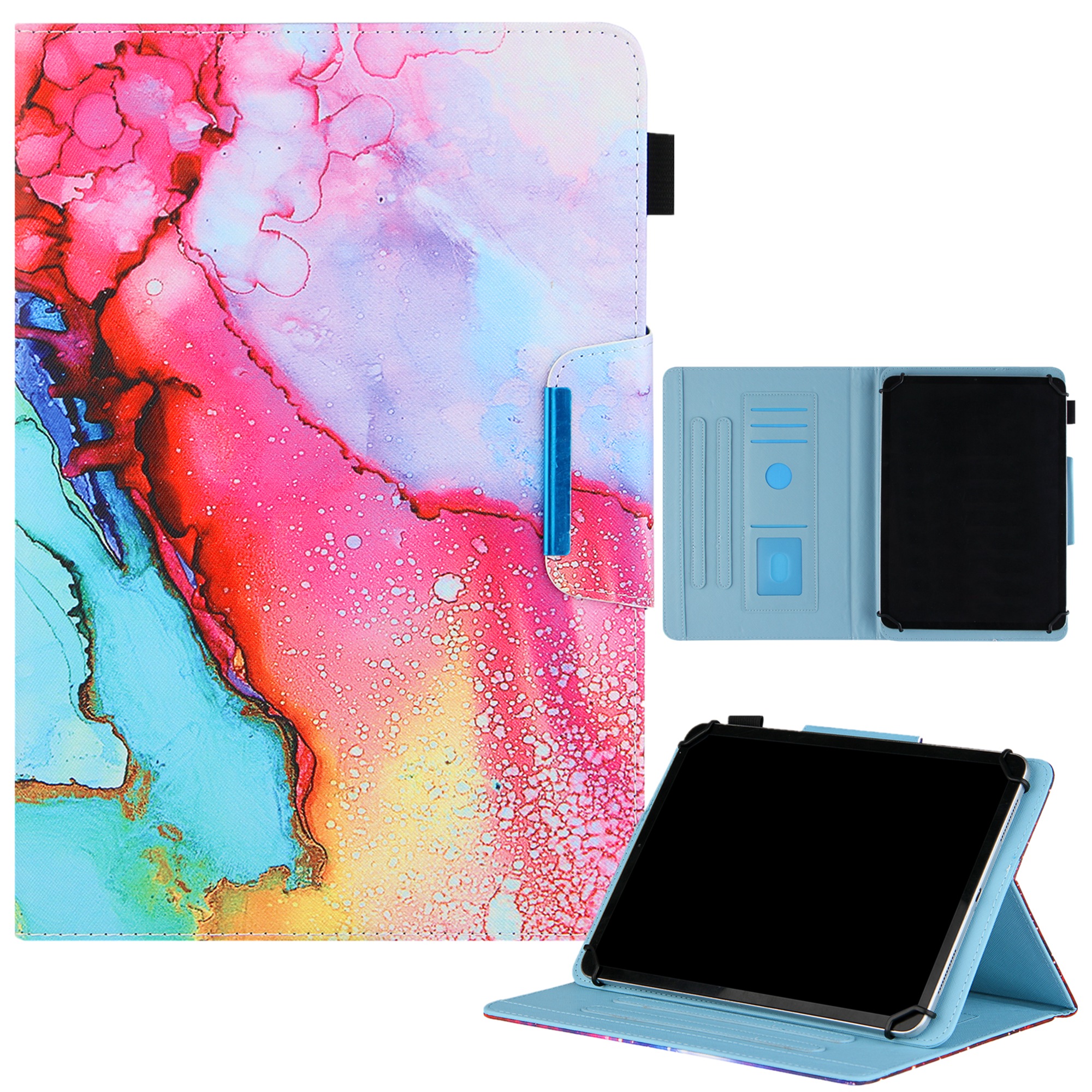 Custodia Universale In Pelle Per Tablet 6.5-7.5 Pollici – Con Supporto E Slot – Compatibile Con IPad Mini, Galaxy Tab, Kindle Fire, Huawei MediaPad