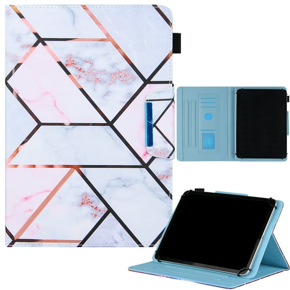 Universal Case for 6.5-7.5" Tablet, Dteck Pretty Pattern PU Leather Stand Cover for Kindle Fire 7/Galaxy Tab A 7"/Galaxy Tab E Lite 7"/RCA Voyager 7" and more 6.5 - 7.5 in tablet,10 Pink Marble