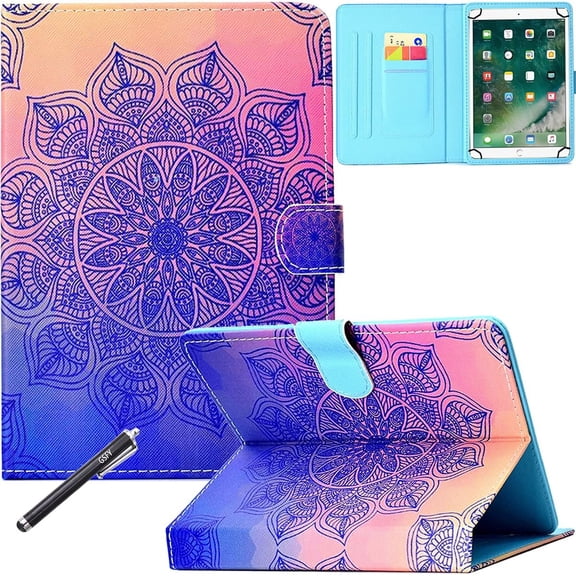 Universal Case for 7.9-8.5 Inch Tablet, Newshine PU Leather Stand Folio Case for iPad Mini 1/2/3/4, Galaxy Tab 3/4/Note 8.0, Amazon Kindle Fire HD/HDX 8.0 and Other 8.0" Models - Flower