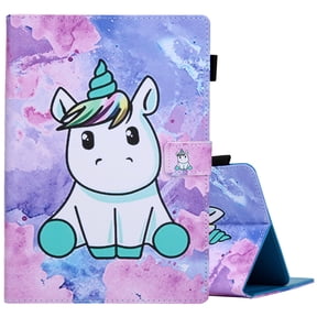 Universal Case for 7 Inch Tablet - Slim Wallet Stand Case Compatible with Fire 7/ Vankyo MatrixPad Z1 S7/ Haehne Tablet 7 Inch/ Onn 7/ Samsung Galaxy Tab A,E,3,4 7.0/ Android Tablet 7 Inch (Unicorn E)