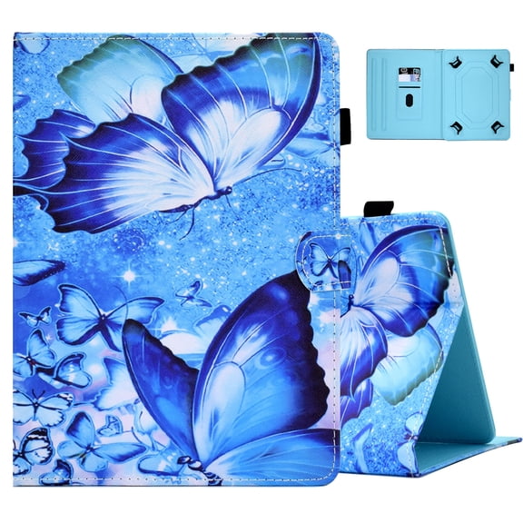 Universal Case for 7 inch Tablet,Allytech PU Leather Folio Flip Card Slots Stand Case for Samsung Galaxy Tab 7.0/LG G Pad/Kindle Fire 7/HDX7/Google/Lenovo Tab and More 7.0" Tablet - Butterfly