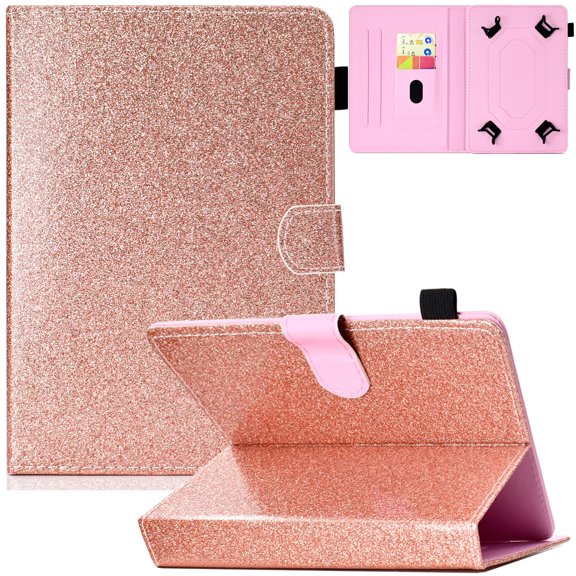 Universal Case for 8.0 inch Tablet, Artyond PU Leather Folio Stand with Card Slots Case for iPad Mini 7.9 8.3/Galaxy Tab 8.0 8.4/Kindle Fire HD8/HD8 Plus and More Android 8.0 inch Tablets, Rosegold