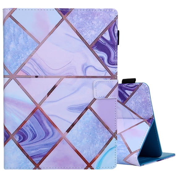 Universal Case for 9.6-10.5 Inch Tablet - Leather Wallet Stand Case Compatible with Fire HD 10 2021/ Onn 10.1 Pro/ Lenovo Tab 10.1 10.3/ iPad 9.7/ Samsung Galaxy Tab 9.6 9.7 10.1 10.4 10.5 (Marble B)