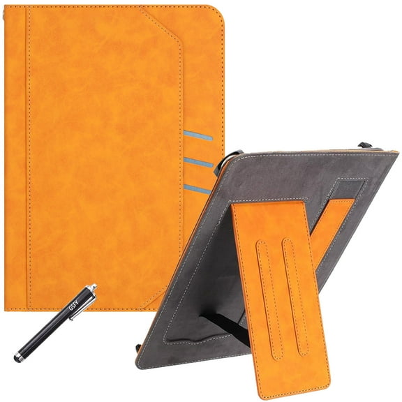 Universal Case for 9.6-10.5 inch Tablet, GSFY Stand Folio Protective Cover for 9.6/9.7/10/10.1/10.2/10.5 inch Touchscreen Tablet with Multiple Viewing Angles Document Card Pocket - Orange
