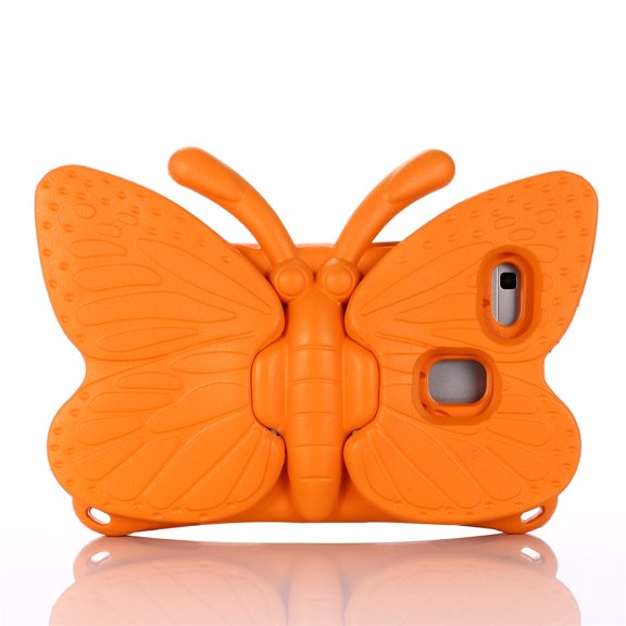Universal Case for 8.0 Inch Tablet - Kids Friendly Shockproof Butterfly Wing Kickstand Rugged Light Weight EVA Protective Cover, Orange
