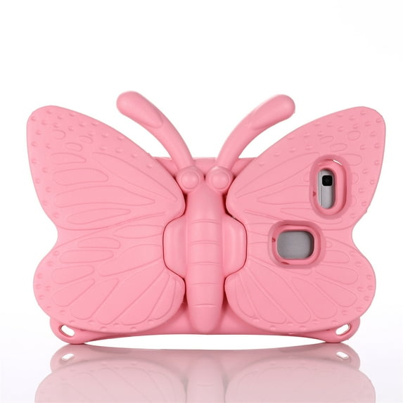 Universal Case for 8.0 Inch Tablet - Kids Friendly Shockproof Butterfly Wing Kickstand Rugged Light Weight EVA Protective Cover, Pink