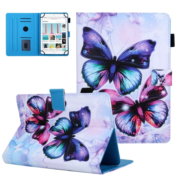 Universal Case for iPad Mini 7.9" /iPad Mini 8.3" /Onn. 8" Tablet /Samsung Galaxy Tab A E 8.0" /Tab A 8.4" /Lenovo Tab M8 8" Tablet/ Gateway 8" Tablet/ VANKYO MatrixPad S8 8 Inch (Purple Butterfly)
