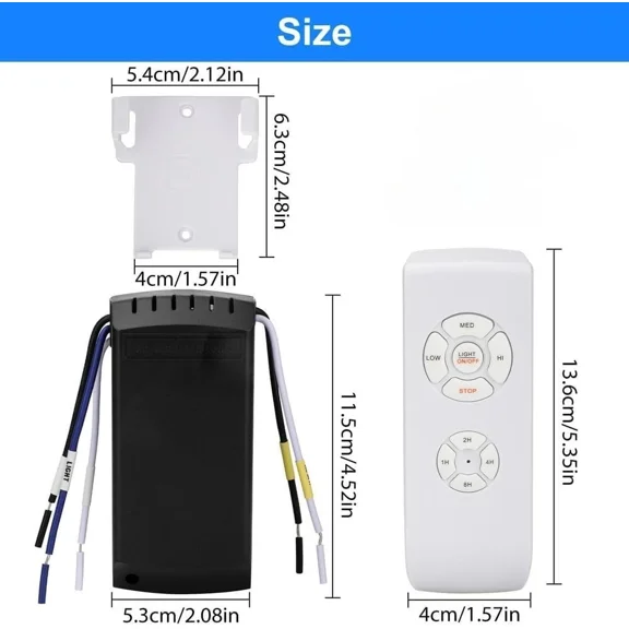 Universal Ceiling Fan Lamp Light Timing Wireless Remote Receiver Kit for Hunter