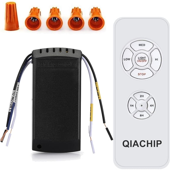 Universal Ceiling Fan and Lights Wireless Remote Control Kit 3-in-1 Ceiling Fan Light 4 Timing & 3 Speed Wireless Remote Control and Receiver Kits for Ceiling Fan Lamp