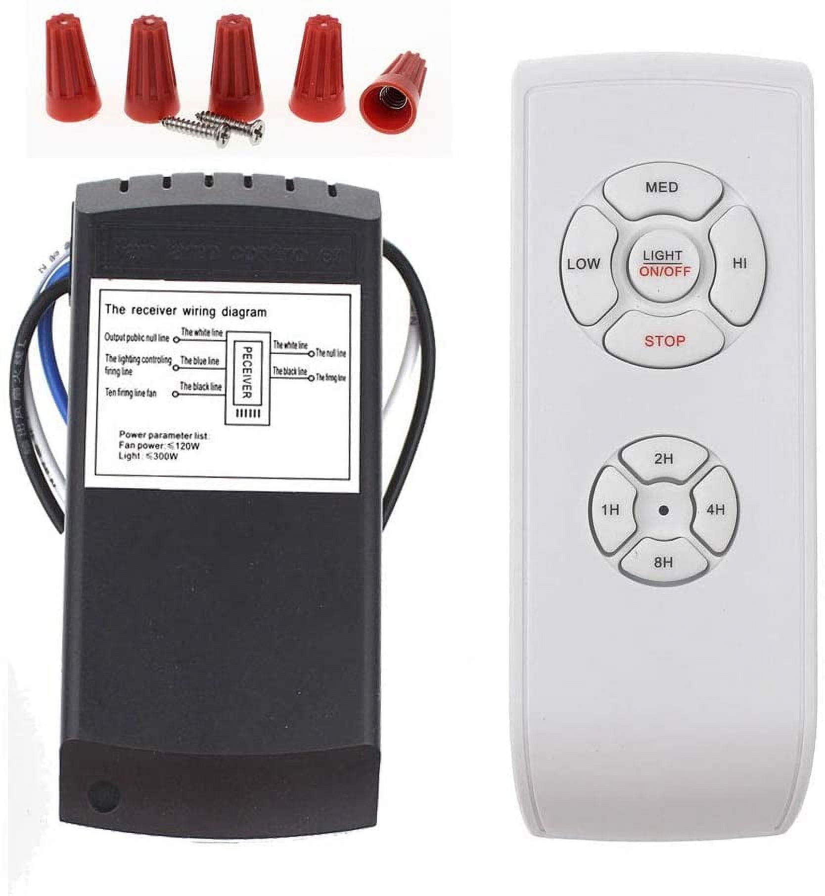Universal Ceiling Fan Remote Control Kit with Light Timing and Speed Control
