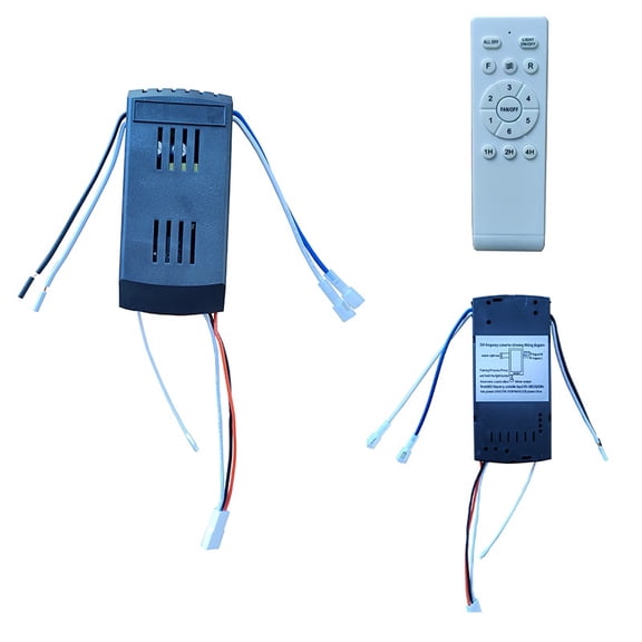 Universal Ceiling Fan Remote Control Kit 30W 6-Speed Timing Function Replacement for 24V DC Fans & Lights with 15 button remote controls
