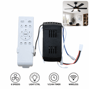 Universal Ceiling Fan Remote Control Kit, 6-Speed & Timing Replacement for 24V DC Fan Lights, Wireless Controller for Home Office