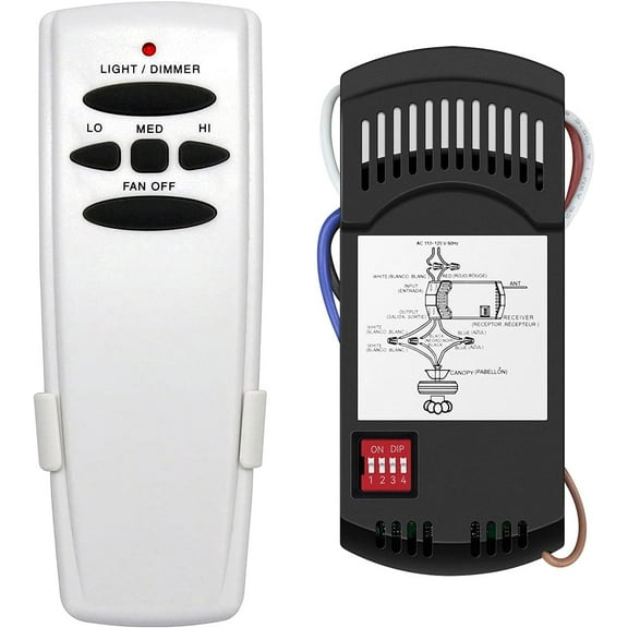 Universal Ceiling Fan Remote Control Kit Dimmable, Replacement for Hampton Bay,, Honeywell, FAN-28R Fan-HD CHQ7078T UC7078T L3H2010FANHD L3H2014FANHD RR7079T Fan-HD5