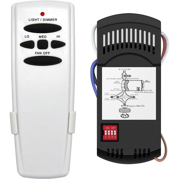 Universal Ceiling Fan Remote Control Kit Dimmable, Replacement for ,Hunter, Honeywell, FAN-28R Fan-HD CHQ7078T UC7078T L3H2010FANHD L3H2014FANHD RR7079T Fan-HD5