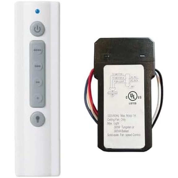 Universal Ceiling Fan Remote Control Kit EZ Grip Buttons, 4-Speed & Light Control W/Dimming, for Hunter/Harbor Breeze/Honeywell/Fanimation/MinkaAire & More$$Tools & Hardware Other