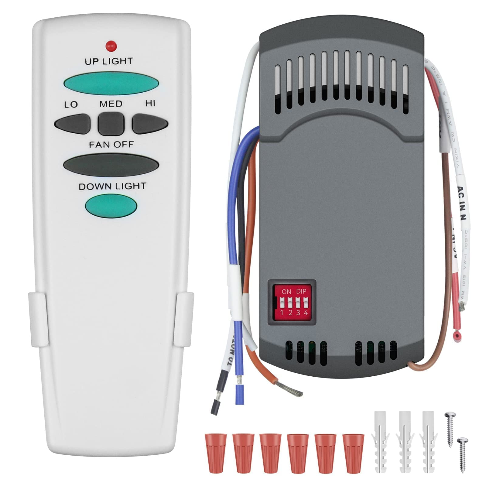 Universal Ceiling Fan Remote Control Kit with Light Dimmer