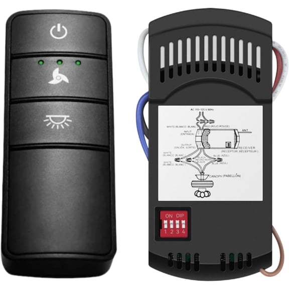 Universal Ceiling Fan Remote Control Kit Replacement Hampton Bay Fan Remote | for KUJCE10318 TR22A 98130 TX028C-S TX028C-L 3-Speed & Light Dimmer with Time Delay Easy DIY Installation with Wall Mount
