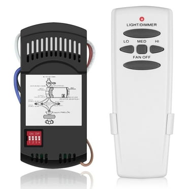 Universal Ceiling Fan Remote Control Kit, Replacement for Hampton Bay, Hunter, Harbor Breeze, Fan-HD5 L3H2010FANHD RR7079T CHQ7078T UC7078T FAN28R Fan-HD Kit, 3-Speed, Light Dimmer